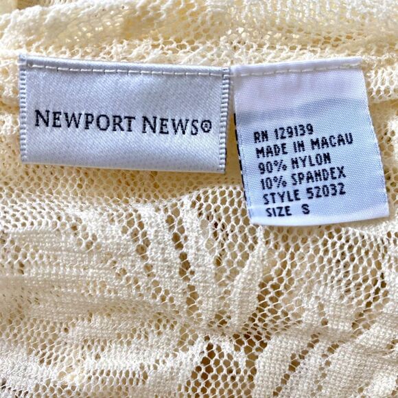 Newport Cream White Sheer Lace Frilly Ruffle Pirate Wench Bell Sleeve Blouse S - Picture 8 of 8